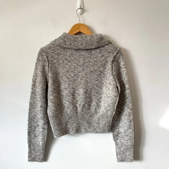 Zara Wool Blend Button Collar Knit Cardigan Heather Grey Size Medium - Picture 8 of 10